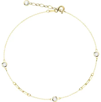 Náramek Zlatý náramek se zirkony - paper clip - AP543-5609