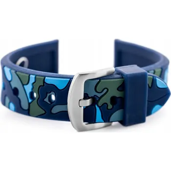 Řemínek na hodinky Gumový řemínek pro hodinky U13 - granát/maskáčový 24 mm