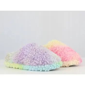 Dámské pantofle Papuče Dívčí duhové pantofle, velikost 35, nazouvací, plné B592433