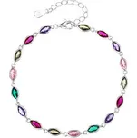 NB-1292 Dámský stříbrný náramek s barevnými kameny