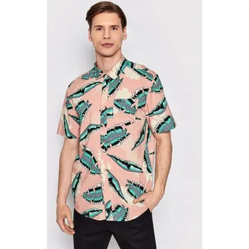 Dámská košile VOLCOM RŮŽOVÁ KOŠILE S KRÁTKÝM RUKÁVEM VZOROVANÁ (L)