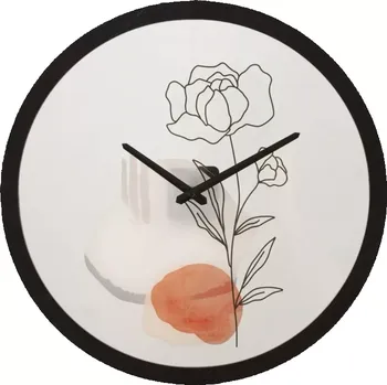 Hodiny Nástěnné hodiny Flower A 40 cm černé