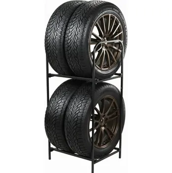 Dílenský regál KOVOVÝ STOJAN NA KOLA PNEUMATIKY AŽ PRO 4 X 255, REGÁL DO GARÁŽE, PEVNÝ