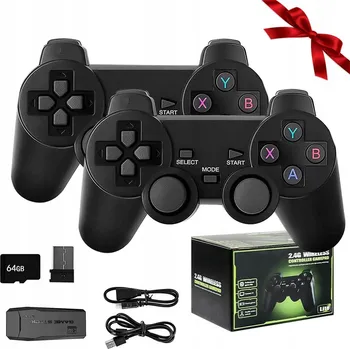 Herní konzole RETRO HERNÍ KONZOLE SE 2 BEZDRÁTOVÝMI OVLADAČI A PODPOROU 24 JAZYKŮ VČETNĚ POLSKÝ