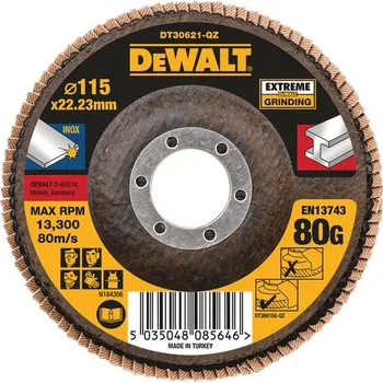 Brusný kotouč DeWALT DT30621 Brusný lamelový kotouč Extreme na kov 115 mm, plochý, 80G free_store_pickup