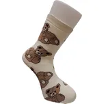 Aura Via Veselé ponožky termo s medvědem smetanové 38-41