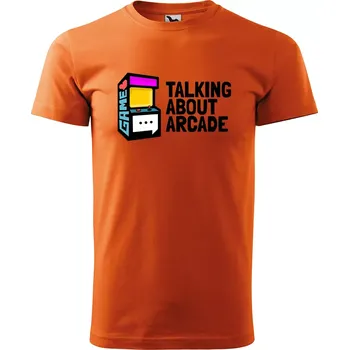 Sablio Tričko s potiskem Talking about arcade - oranžové 2XL