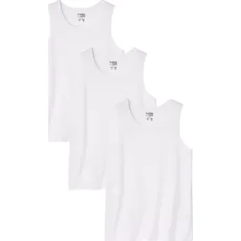 Pánské tílko Atlas For Men Sada 3 jednobarevných tílek, Bílá, Velikost M CW067