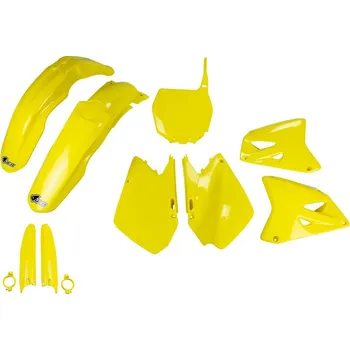 UFO kompletní sada plastů (FULL KIT) s kryty tlumičů SUZUKI RM 125 / 250 01-22 barva žlutá (UFO kompletní sada plastů (FULL KIT) s kryty tlumičů SUZUKI RM 125 / 250 01-22 barva žlutá)
