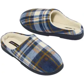 Pánské pantofle Atlas For Men Fleecové pantofle zateplené umělým beránkem, Kostkovaná, Velikost 43 N9102