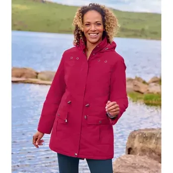 Pánský kabát Atlas For Men Malinová vatovaná parka s kapucí Růžová Velikost 48-50