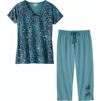 Dámské pyžamo Atlas For Men Bavlněné letní pyžamo s leopardím potiskem , Modrá, Velikost 52-54 ZS108