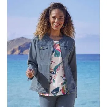 Dámská casual bunda Atlas For Men Bunda ze strečového denimu s&nbsp;efektním cvočkováním, Modrá, Velikost 36-38 ZQ501