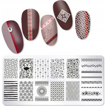 Šablona / Destička na nehty pro zdobení nehtů OMJ-08