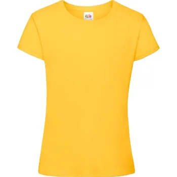 Fruit of the Loom dětské tričko s krátkým rukávem bavlna žluté, velikost 140