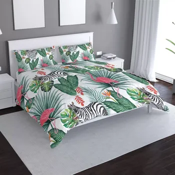 Povlečení Sablio Povlečení Zebra a Plameňák - 140x220 / 90x70