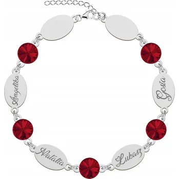 Náramek Stříbrný náramek pro maminku se jmény, Zirkony Stříbro 925 Gravírování Dárek