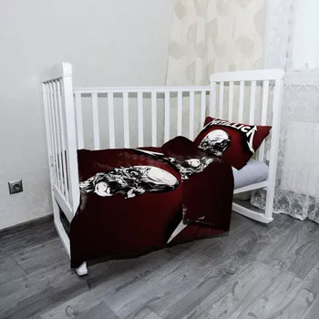 Povlečení Sablio Mikroplyšové dětské povlečení do postýlky METALLICA Death metal - 120x90 / 40x60