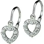 ZB53508 Dětské stříbrné náušnice - srdíčka se zirkony - srdce