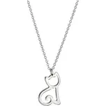 EG4292 Stříbrný náhrdelník s přívěskem kočka - zvířátka