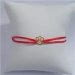 KA1820R-GD Červený textilní náramek psí tlapka, Ag 925 - zvířátka