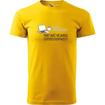 Sablio Tričko s potiskem Jsem manažerka, taky máš nějakou superschopnost? - žluté XL
