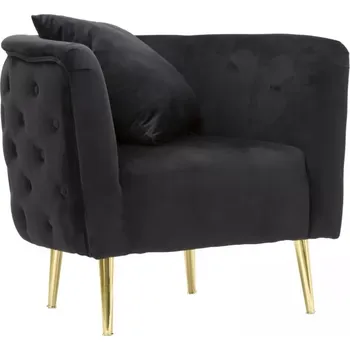 Křeslo Sametové křeslo Bucarest černé