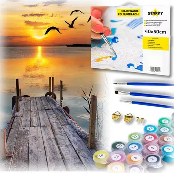 Obraz OBRAZ K VYMALOVÁNÍ PODLE ČÍSEL S RÁMEM SADA BARVY ŠTĚTCE KREATIVNÍ MOST