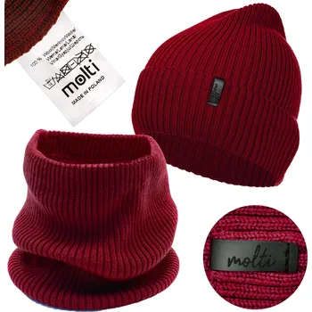 Čepice Molti set čepice a nákrčník (rolák) velikost 58-62 červená