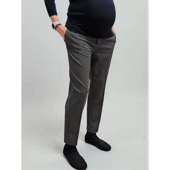 Společenské těhotenské kalhoty Tess – grafitové melange Velikost: L