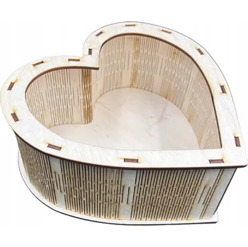 Obraz Dřevěná krabička otevřená SRDCE box s okénkem, nádoba na dárek