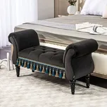 Čalouněná vintage lavice 117 x 40 x 58 cm | tmavě šedá