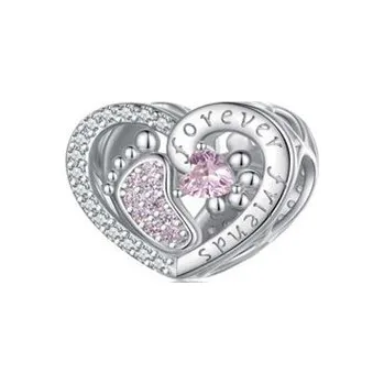 Přívěsek B0302 Stříbrný přívěšek korálek na náramek - rodina