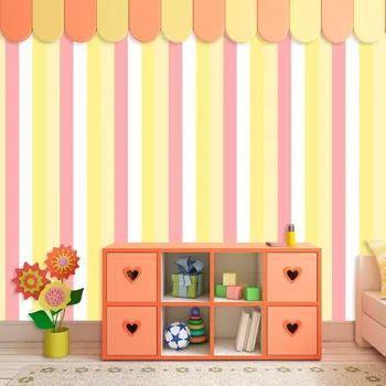 Tapeta Sablio Tapeta Žlutorůžové pruhy - 125x75 cm