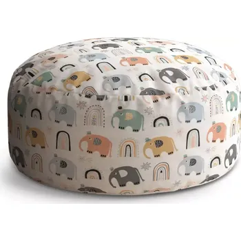 Taburet Sablio Taburet Circle Animovaní sloni: 38x48 cm