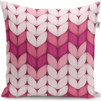Polštář Sablio Polštář Tříbarevné růžové pletení - 40x40 cm
