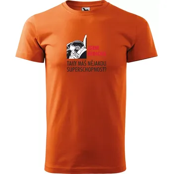 Pánské tričko Sablio Tričko s potiskem Jsem řidička, taky máš nějakou superschopnost? - oranžové M