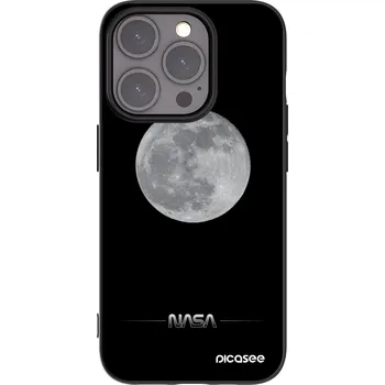 Pouzdro na mobilní telefon Picasee silikonový černý obal pro Apple iPhone 15 Pro - Moon Minimal