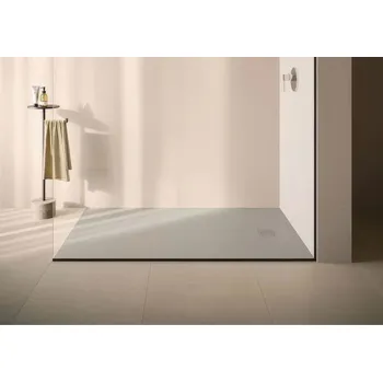 Sprchová vanička Sprchová vanička 80x100 cm, CONCEPT 200 litý mramor, samonosná, mat light dove grey