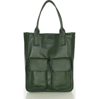 Kabelka Marco Mazzini Kožená shopper bag kabelka Vera Pelle 04X khaki