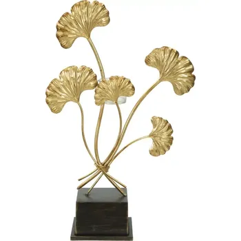 Svícen Svícen Iris 44 cm zlatý/černý