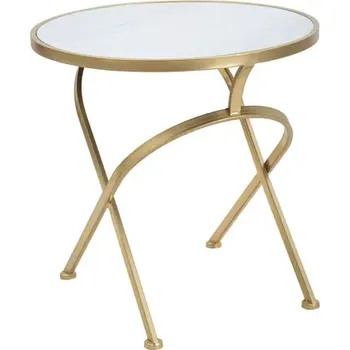 Konferenční stolek Odkládací stolek Glam 50 cm zlatý/mramor