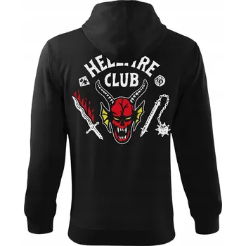 Pánská mikina Černá mikina Stranger Things - Hellfire Club Velikost: XXL