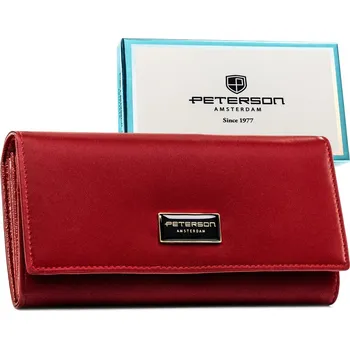 Peněženka dámská peněženka z přírodní a eko kůže se zapínáním na patentku Barva: Červená