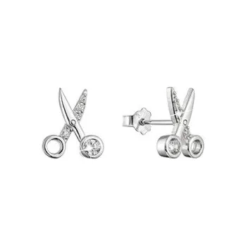 Náušnice EG2460 Stříbrné náušnice nůžky se zirkony