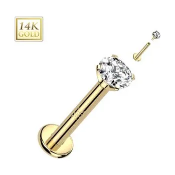 Piercing ZL01245-1208-YG Zlatý piercing do brady - labreta, Au 585/1000