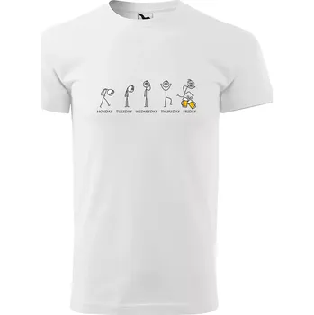 Sablio Tričko s potiskem pro pivaře Dny v týdnu EN - bílé 4XL
