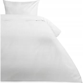 Povlečení Povlak na přikrývku 160x200 bílý POLSKÁ BAVLNA povlečení pásy 4 mm hotelové