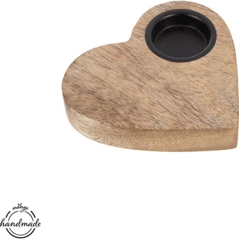Svícen ORION Dřevěný svícen MANGO srdce