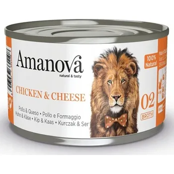 Krmivo pro kočku Amanova Cat Chicken & Cheese - Kuře a sýr ve vývaru, konzerva 70g [02]